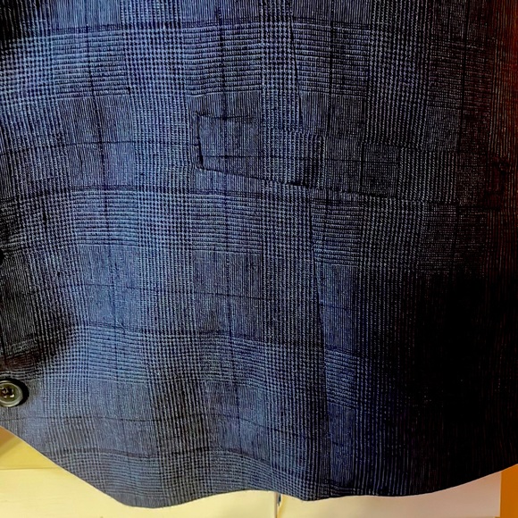 HOCKERTY Made to Measure BLUE Checked Striped WAISTCOAT VEST Men’s 46! - Picture 3 of 5